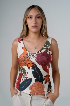 Top estampado sin mangas