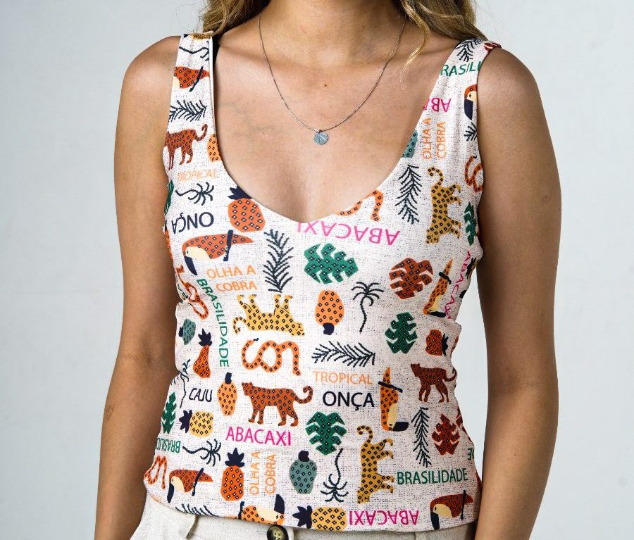 Top Estampado, sin mangas